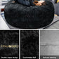 Giant Fur Bean Bag Chair Cover for Kids Adults,Living Room Furniture Big Round Soft Fluffy Faux Fur Beanbag Lazy Sofa Bed Cover