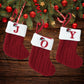 Letters Christmas Stocking New Knitting Christmas Tree Pendant Decorations For Home Xmas Gift Santa Hat Alphabet Christmas Socks