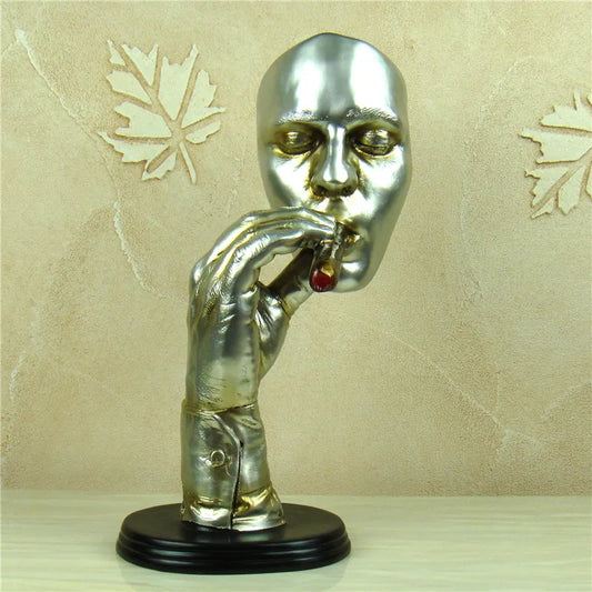 Abstract sigaro fumante scultura resina uomo figura busto ritratto decorazione ornamento artigianato per arte regalo di business collezione da collezione