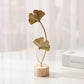 Ginkgo Leaf Decoration Wooden Ornaments Miniature Figurines Office Desktop Crafts Home Decor Christmas Gifts Home Accessories