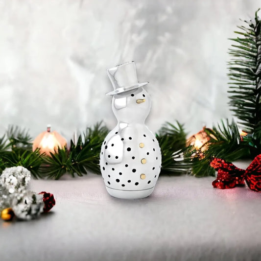 Sculture e figurine Snowman Luminary Snowman Figurine per tealights Holiday Lantern Room Decor Sculptures and Figurines