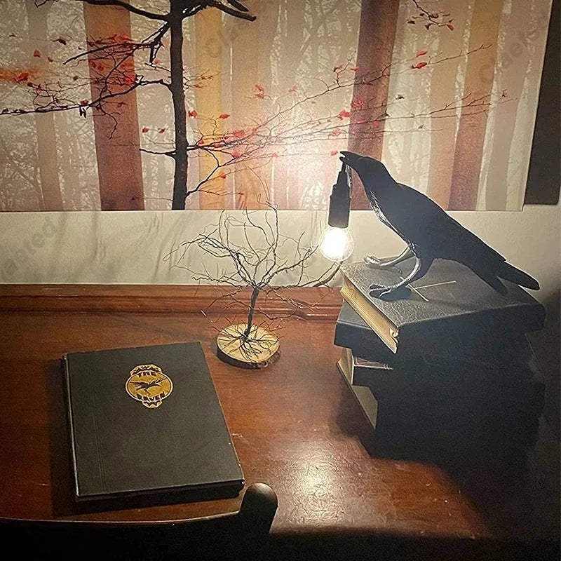 Resina Lucky Bird Crow Wall Lamp Table Lamp Night Night Bedroom Bedside Sala Lâmpada de parede Decoração de casa