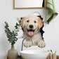 Labrador Wandaufkleber 3D Tier gebrochenes Wand weiß Labrador Wandaufkleber und Auto-Aufkleber selbst kleber wasserdichte Wand Decors Car