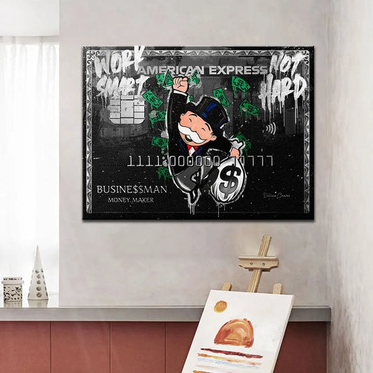 Lavoro intelligente non ha duro americano espresso motivazionale tela motivazione dipinto poster poster decorazioni per la casa immagine artistica per soggiorno