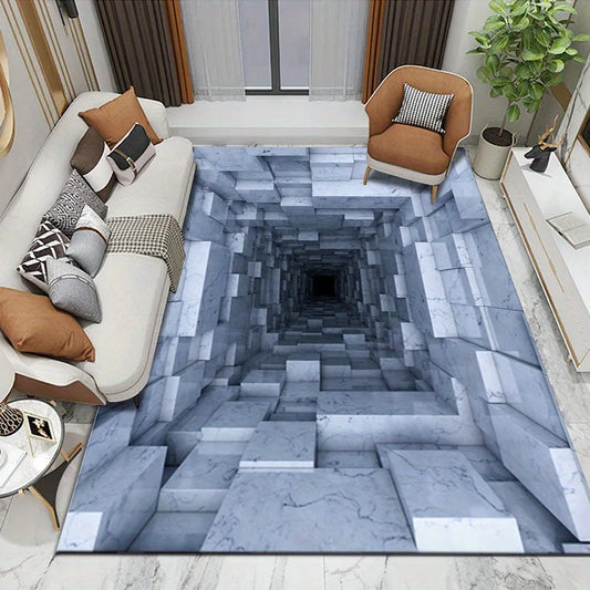 3D Optical Illusion Carpet for Living Room Decor Sofa Table Large Area Rugs Kitchen Hallway Balcony Floor Mat Bedroom Doormat