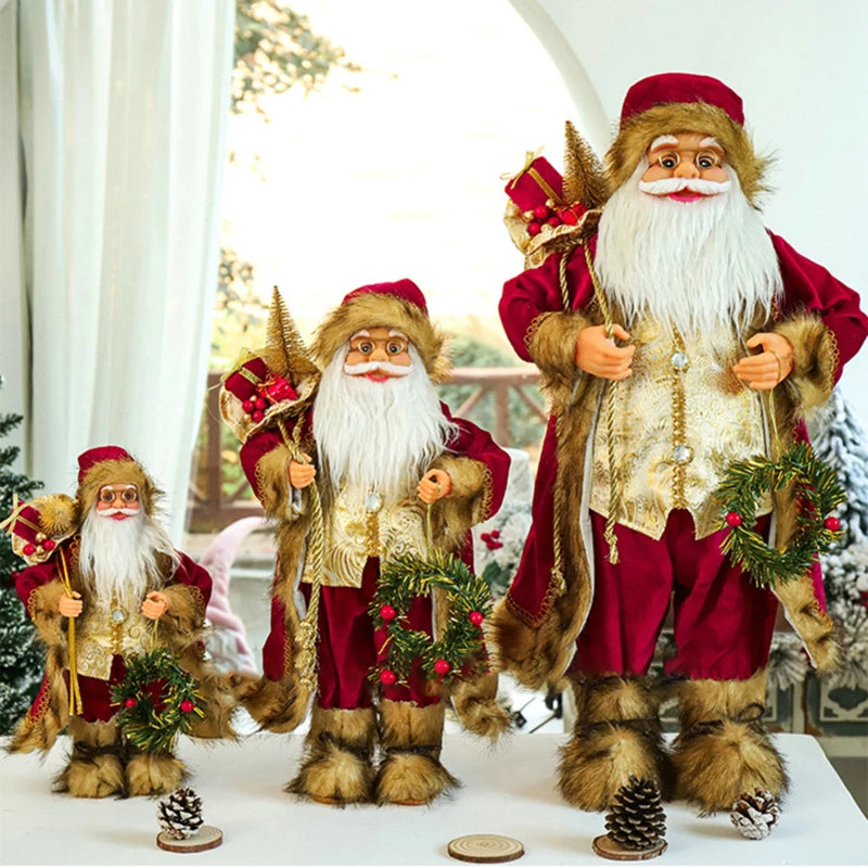 New Year 2023 Christmas Decorations For Home Height 30cm 45cm Santa Claus Doll Children's Gifts Window Ornaments Navidad