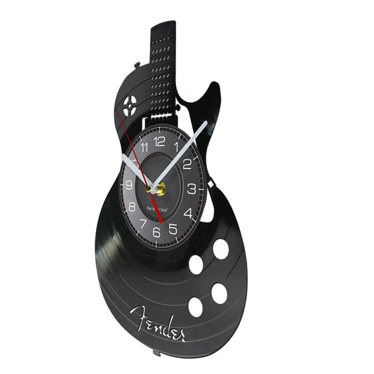 Akustische Gitarre Wandkunst Wanduhr Musikinstrument Home Innenwanddekor Vinyl Rekord Wanduhr Rock n Roll Musikgeschenk