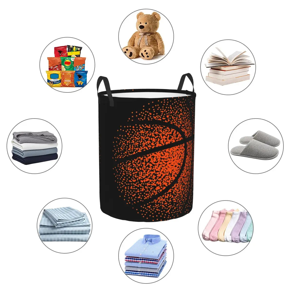 Basket de linge pliant Potball de basket-ball rond de rangement