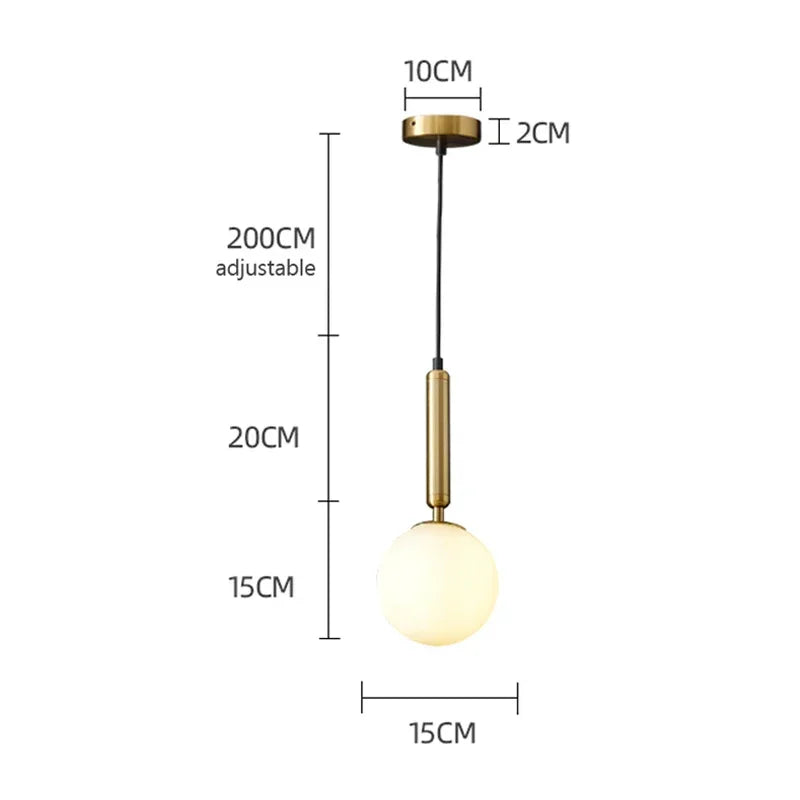 Apparecchi moderni a base di lampada a ciondolo a base di vetro a led Lampide Gold Hanging Lights Ampiccio Luminaire Sala da pranzo DEGITTIVA