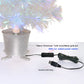 60cm Iridescent Mini  Fiber Optic Tabletop Artificial Christmas Tree with LED lights Silver Base Xmas Table Top Tree