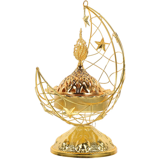 Arabian Censer Vintage Incense Tolder Desktop Cavo Ernamento per ornamento per Burners di cono Decor d'oro