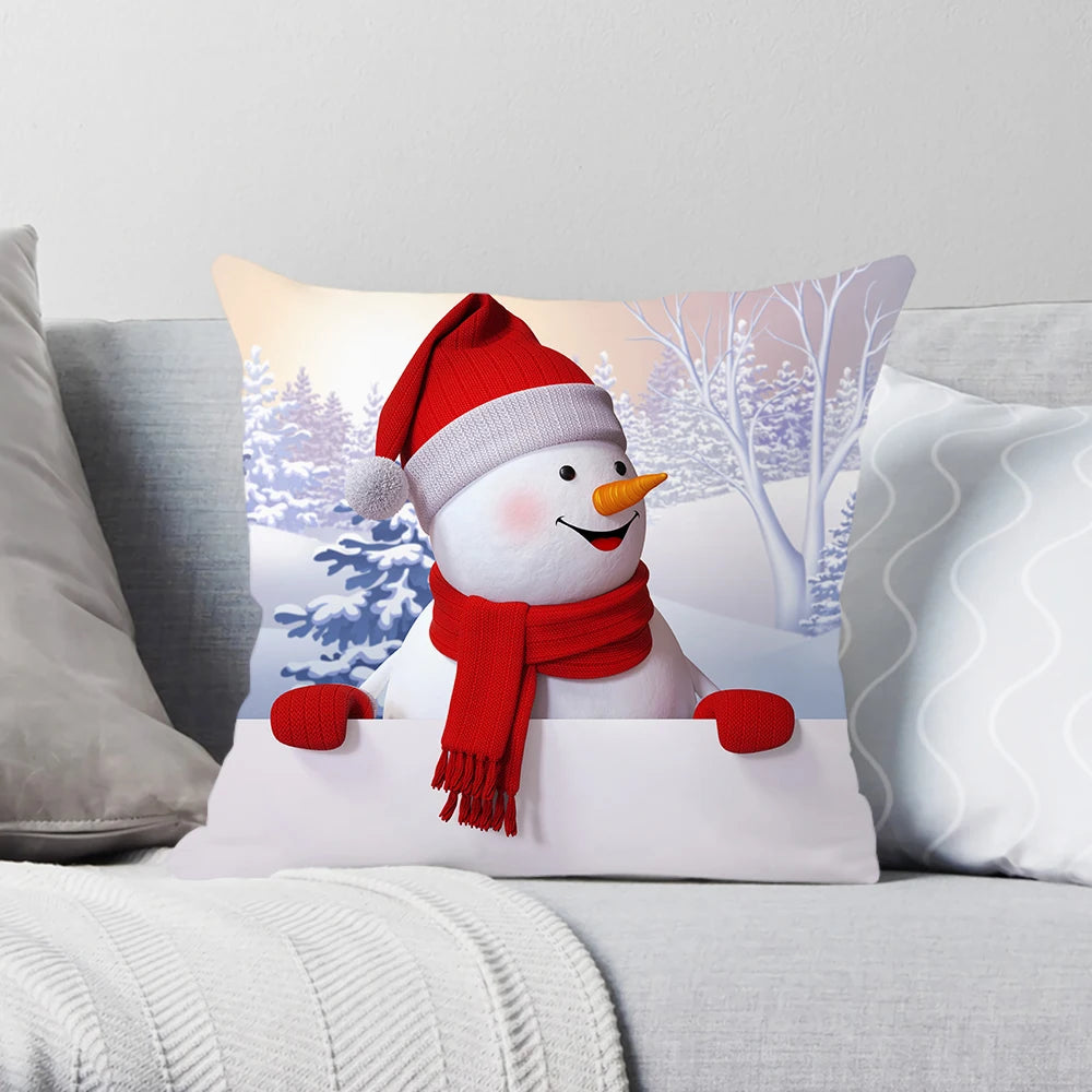 Moda Merry Christmas Santa Claus Pillow Case Santa Kids Cushion Cover 3D Printed Home Decor Boy Girl Sofa Car Pillowcase