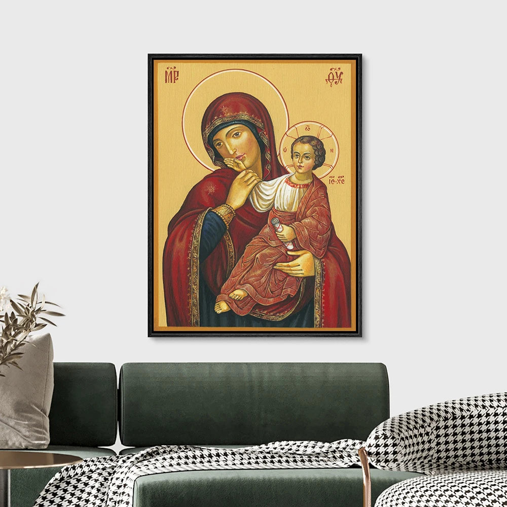 Poster da Família Santa Virgem Maria Panagia Gênesis de Jesus Canvas pintando impressão de imagem cristã ortodoxa para sala de parede decoração de arte