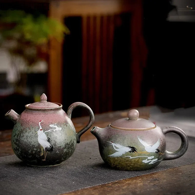 Alteração do forno vintage Cerâmica panela de chá chinês Conjunto de chá chinês Porcera de chá oolong Tea chaleira artesanal Jingdezhen Customization