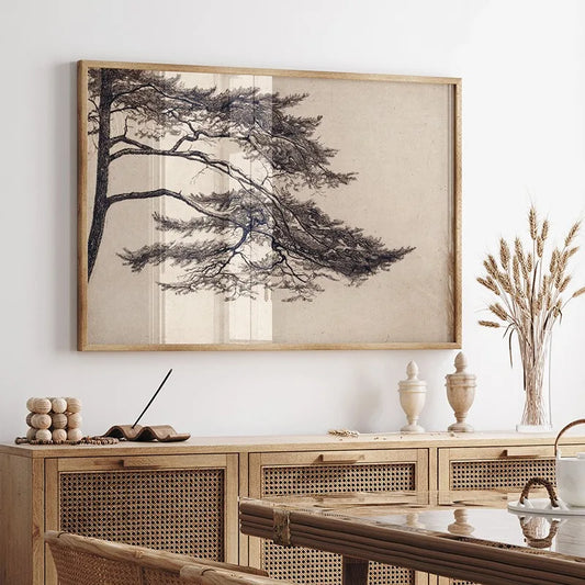 Pine Tree Ast Vintage Tree Zeichnung Poster und Drucke Leinwand Malerei Wandkunst Bild für Wohnzimmer Home Dekoration