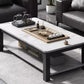 Low Square Black Coffee Table Luxury Modern Design Marble Mobile Coffee Table Nordic Apartamento Mesa Auxiliar Home Furniture