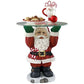 Resin Santa Claus Statues Holding Snack Tray Christmas Figurine with Holder Cake Dessert Stand Fruit Plate for Xmas Party