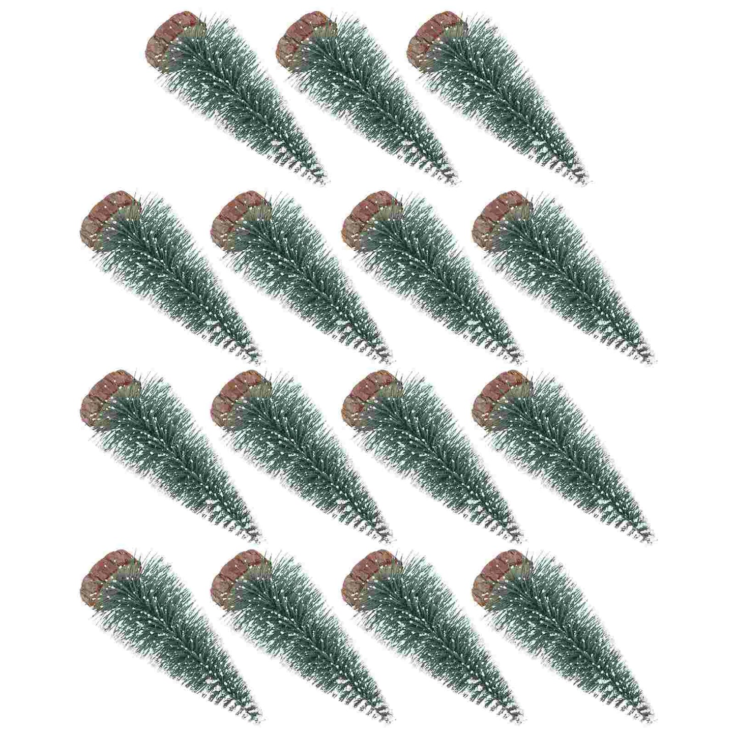 15 Pcs Mini Christmas Party Decos Tree Artificial Sisal Holiday Gifts Fake Whited Cedar Tabletop Decorative Small Pine Desktop