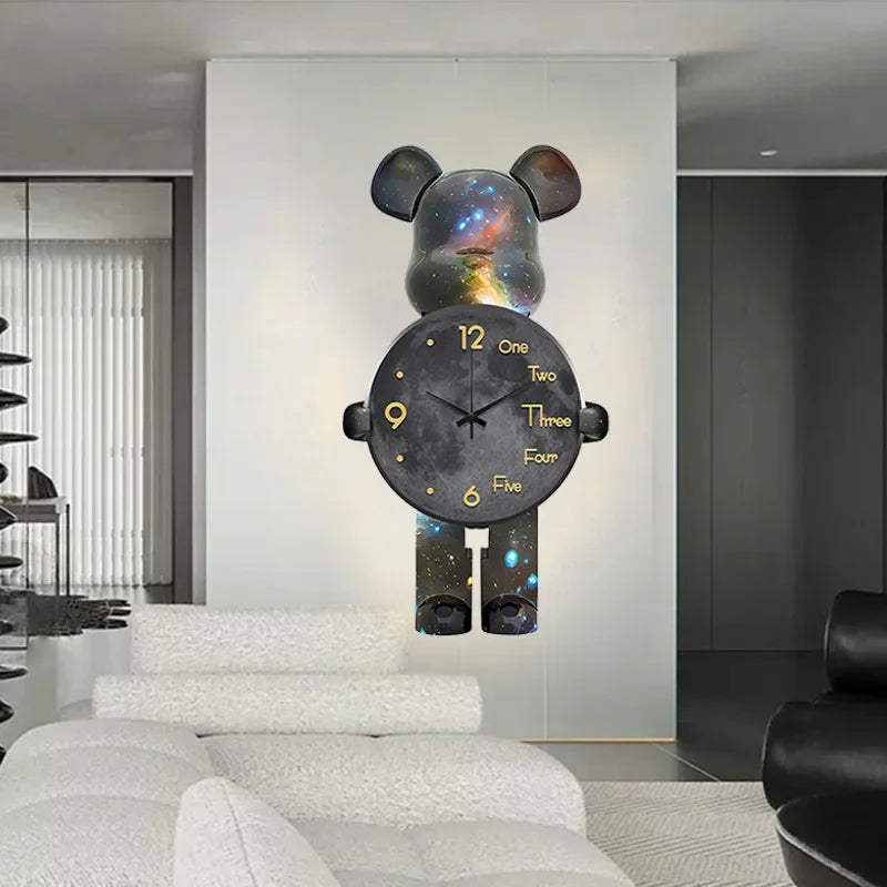 Relógios de parede de Bearbrick criativos Relógio de parede de urso criativo Relógio de parede Bearbrick CLOCK de parede sala de estar de luxo Decoração Presentes de aniversário