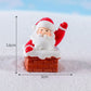 Cartoon Bonsai Decor Micro Landscape Snow Scene Resin Santa Claus Figurines Mini DIY Christmas Miniature Dollhouse