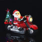 Lighted Christmas Inflatable Santa Claus On Motorcycle 7" Luminous Funny Santa Figurines for New Year Xmas Gift Indoor