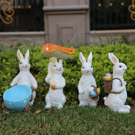 Resina de jardim ao ar livre estatuetas de panela de flores criativas residências suculentas plantando resina de desenho animado ornamentos de animais artesanato