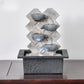 Fuente de agua de mesa de rocas apiladas con luz LED, Feng Shui Zen Intervele Waterfall Fountain para decoración de la oficina en el hogar tamaño de escritorio