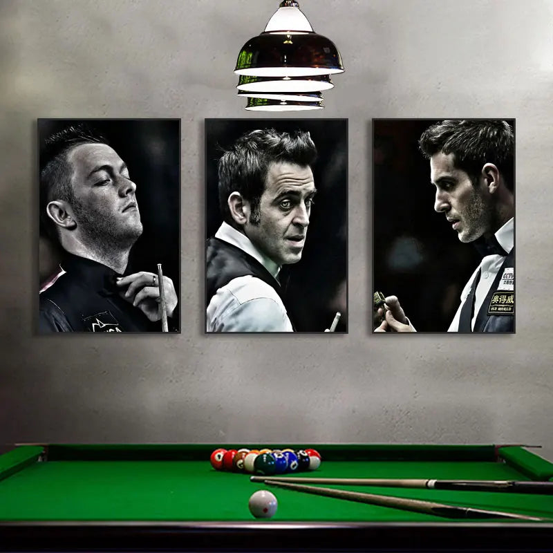 Snooker Billard Players Affiches et imprimés en noir et blanc peinture murale décor décor images photo billard salle chambre