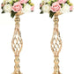 10 Pcs Metal Flower Arrangement Stand Wedding Flower Centerpieces Stand 20 Inch Tall Elegant Metal Flower Vase Gold Candelabra