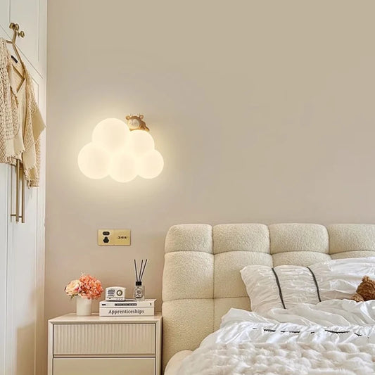 Lámparas de pared de la habitación para niños minimalistas lámparas de nube de conejo lindas led de princesa de princesa