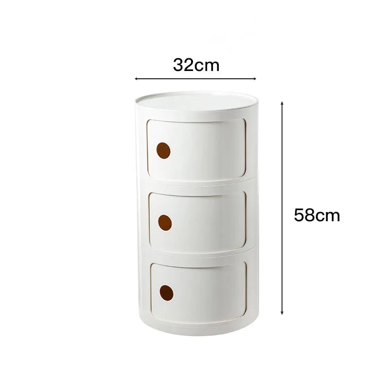 Cream Wind Simple Night Table Storage Kawaii Space Saving Originality Bedside Table Trendy Plastic Criado Mudo Home Furniture