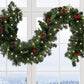 1.8M Artificial Green Christmas Garland Wreath Pinecone Red Berries Artificial Christmas Garland Outdoor Artificial Pine Garland