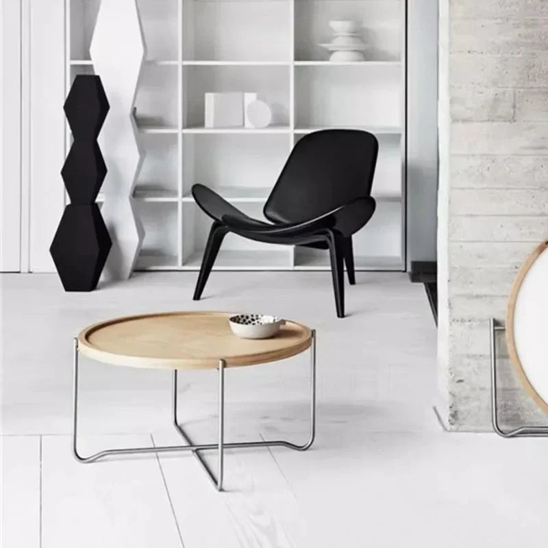 Minimalist Aesthetic Side Table Wood Nordic Round Modern Small Coffee Table Living Room Design Mesa Entrance Hall Furniture