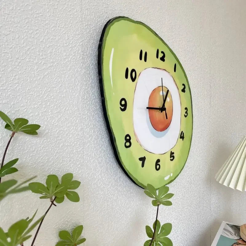 Kreative Cartoon Frucht Avocado Wand Hängende Uhr Wand Hängende Wohnzimmer Schlafzimmer süße stumme dekorative Wanduhr