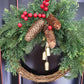 New Christmas Pine Cone Bell rattan Wreath Countryside Door Hanger Wall Hanging Decor Window Decoration Simulation Garland