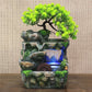 Fuente de agua Decoración del hogar interior Desktop Simulación de rocas pequeñas Fluido de agua Resina Feng shui adornos con luz LED