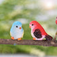 4 PCs/Set Harz Home Ornament süße kleine Vögel Tiermodell Figur Glasdekor Miniaturhandwerk Garten DIY Accessoires