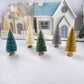 24/43pcs Mini Christmas Trees Bottle Brush Trees Plastic Winter Snow Ornaments Tabletop Crafting DIY Decoration Christmas Gift