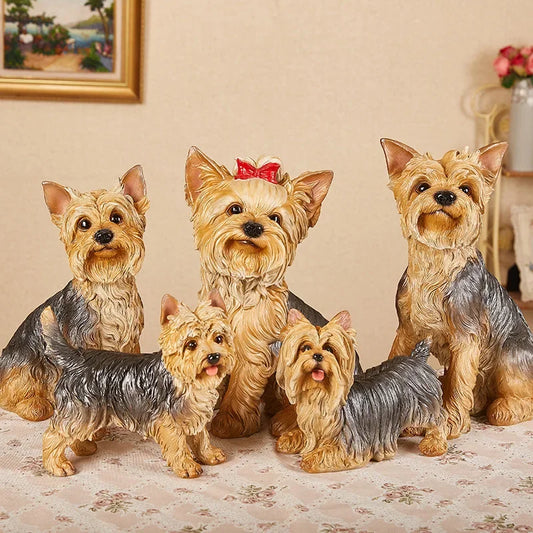 Yorkshire terrier résine statue sculpture sculptures de chiens et figurines figurine décoration décoration décoration décor artisanat jardin