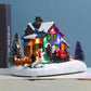 Christmas Luminous House Winter Scene Model Desk Ornament Snowy Christmas Village LED Light Christmas Resin House Ornaments