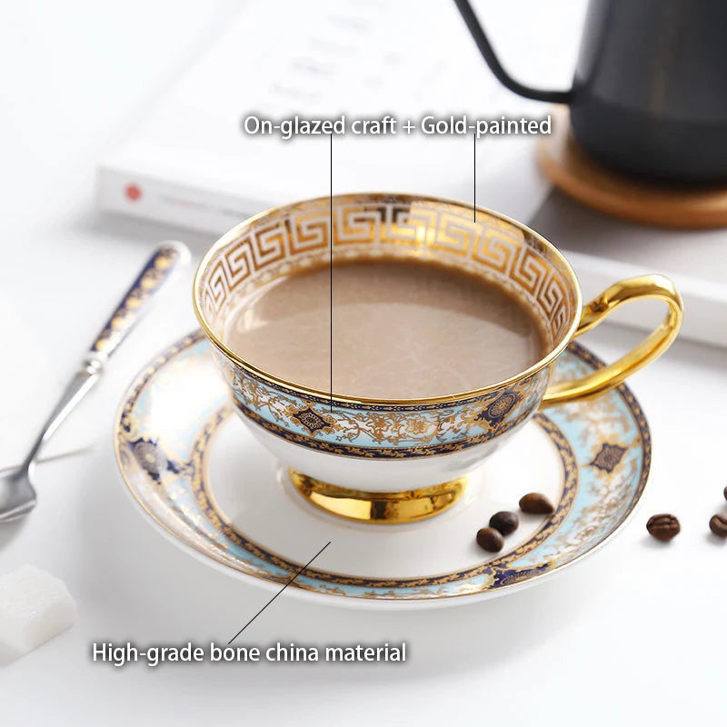 Bone Bone Chine Thé Set Europe Céramique Coffee Set Porcelaine Ta tasse Pot Taule Tasse tasse de sucre Bowl Milk Jug Cérémonie Teaware