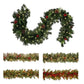 1.8M Artificial Green Christmas Garland Wreath Pinecone Red Berries Artificial Christmas Garland Outdoor Artificial Pine Garland