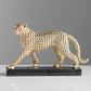 Figuras de leopardo dourado de 21 cm para interiores Cheetah Creative Living Living Living Study Decoração de ornamentos