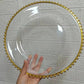 100 PCS Charge Plate 13 Inches Wedding Centerpieces Transparent Event Party Decoration Tableware Tray Show Salver