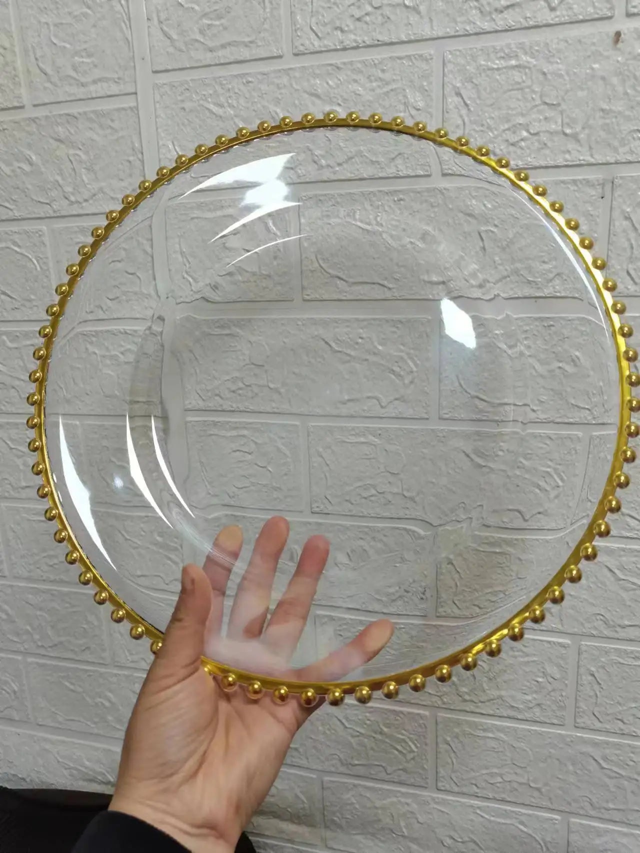 100 PCS Charge Plate 13 Inches Wedding Centerpieces Transparent Event Party Decoration Tableware Tray Show Salver