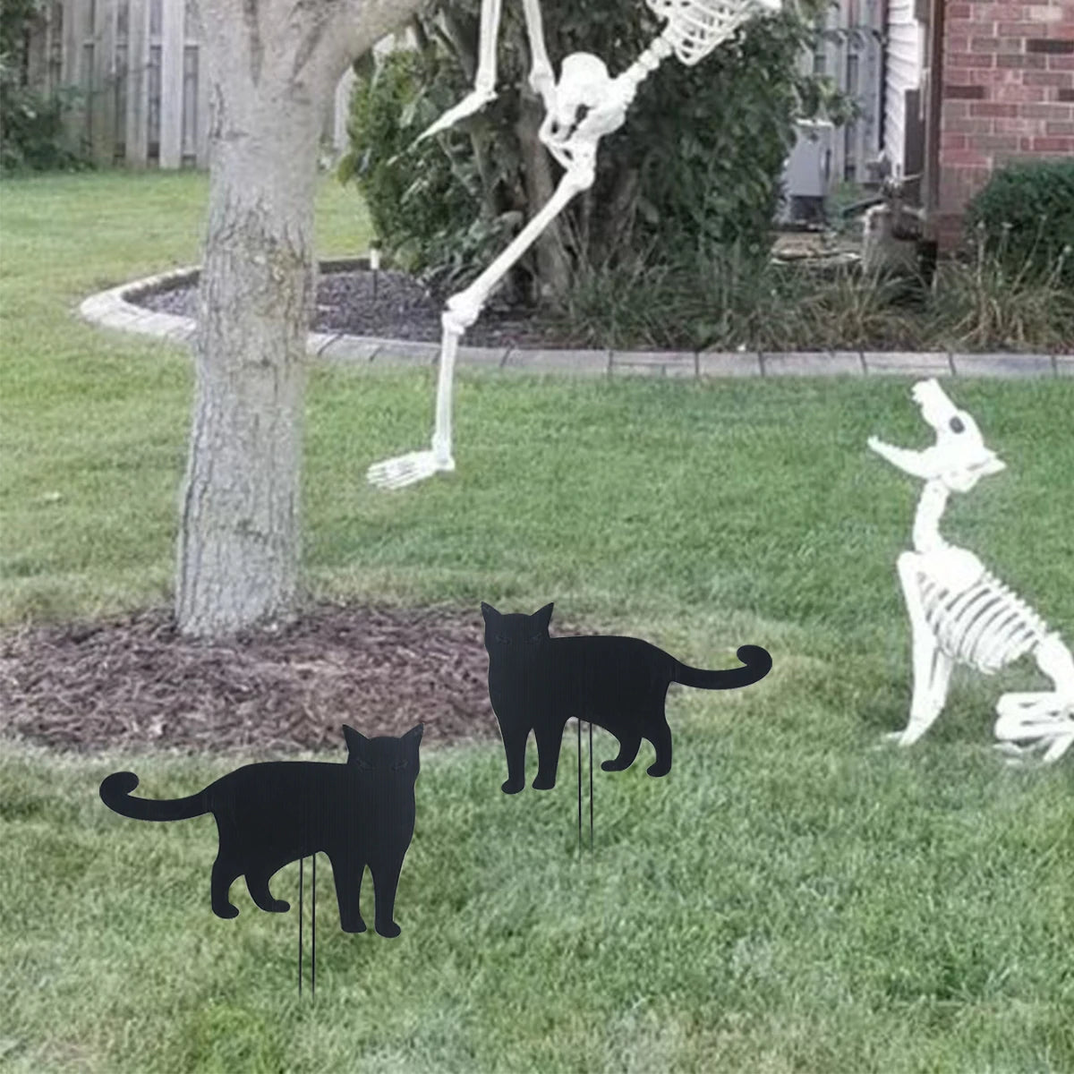 Halloween Yard Signs Stakes Outdoor Decorations Black Cat Lawn Decorations Signs For Garden Yard Scary Halloween Outdoor Decor