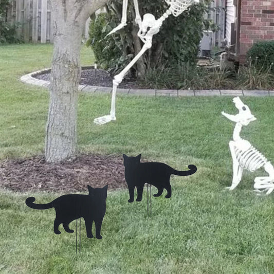 Halloween Yard Signs Stakes Outdoor Decorations Black Cat Lawn Decorations Signs For Garden Yard Scary Halloween Outdoor Decor