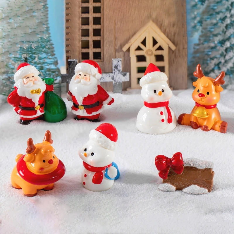 Cute Snowman Santa Claus Ornament Christmas Decoration Desktop Ornament Xmas 2025 Gift for Kids Micro Landscape Decor