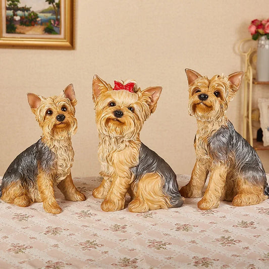 Yorkshire terrier résine statue sculpture sculptures de chiens et figurines figurine décoration décoration décoration décor artisanat jardin