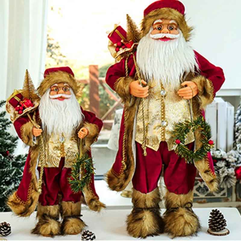 New Year 2023 Christmas Decorations For Home Height 30cm 45cm Santa Claus Doll Children's Gifts Window Ornaments Navidad